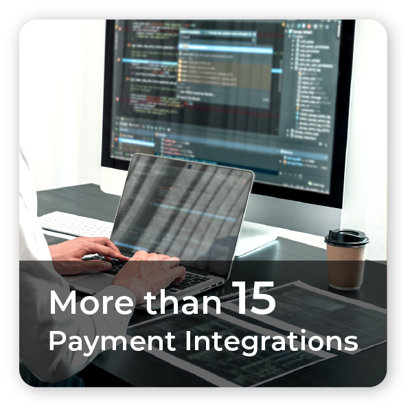 more than 15 payment integrations